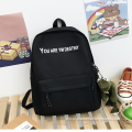 Professional Manufacturer Gradient Color Canvas Laptop Backpack Custom Personalized Embroidery High School Students Bag